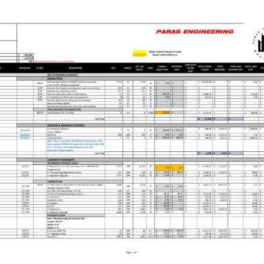 Quantity/Material/Cost Estimation