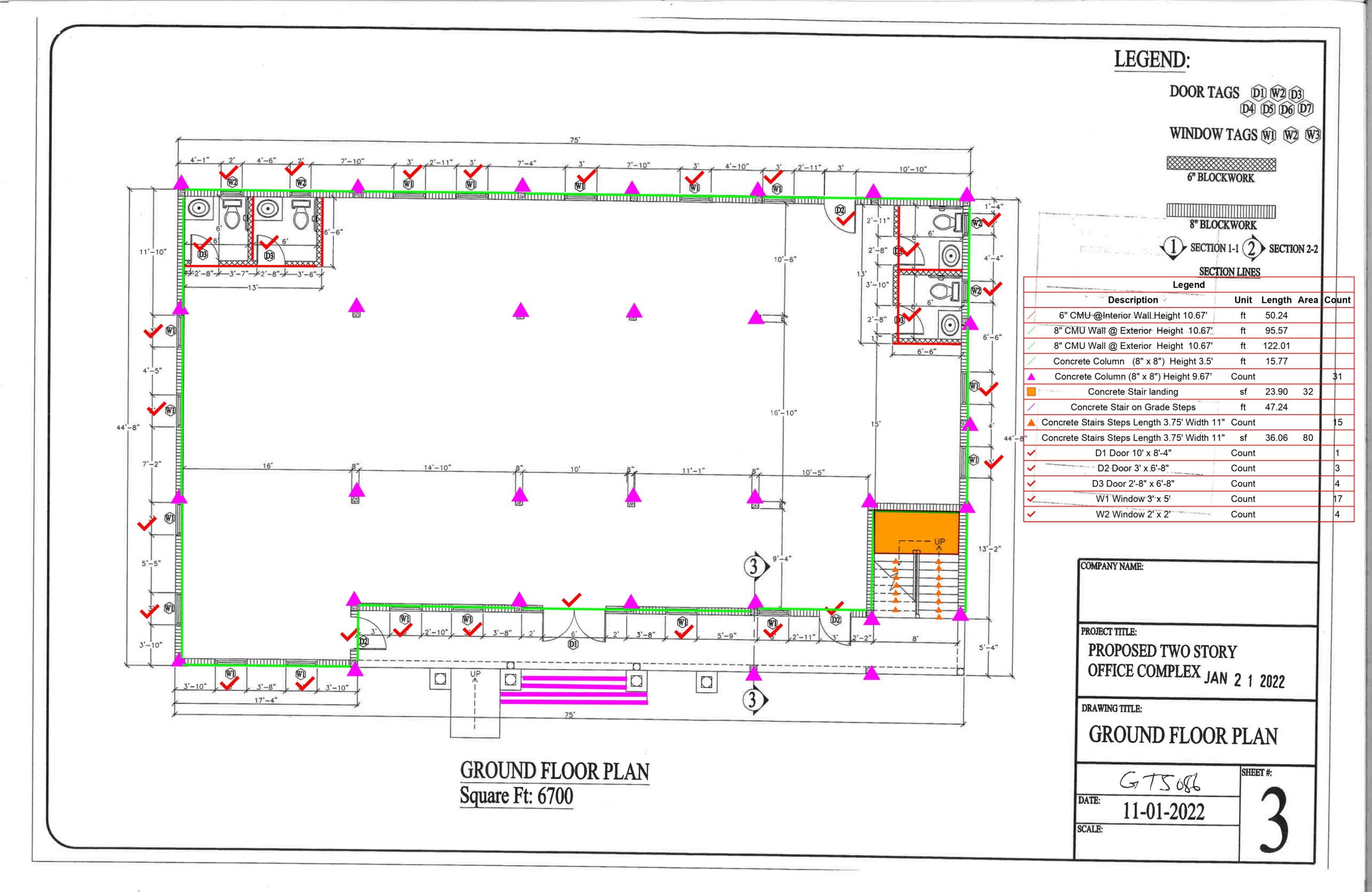 Two Story Office Building Estimation